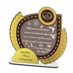 Decoratiune Cadou, Doctor, Personalizata, Lemn, Auriu, 20x20cm, DCDR002 - imagine 2