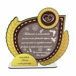 Decoratiune Cadou, Doctor, Personalizata, Lemn, Auriu, 20x20cm, DCDR002