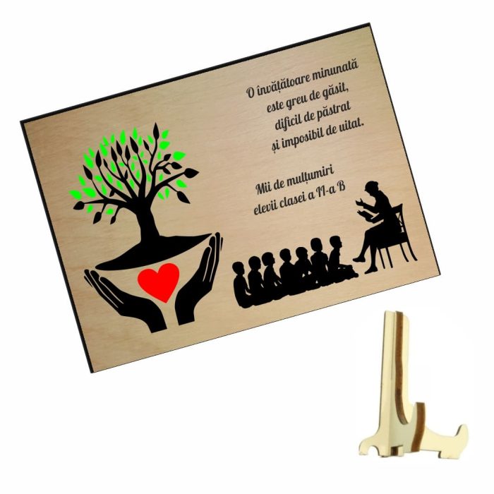 Decoratiune Cadou, Personalizata, Invatatoare, Lemn, 20x15cm, DCPS015 - imagine 2