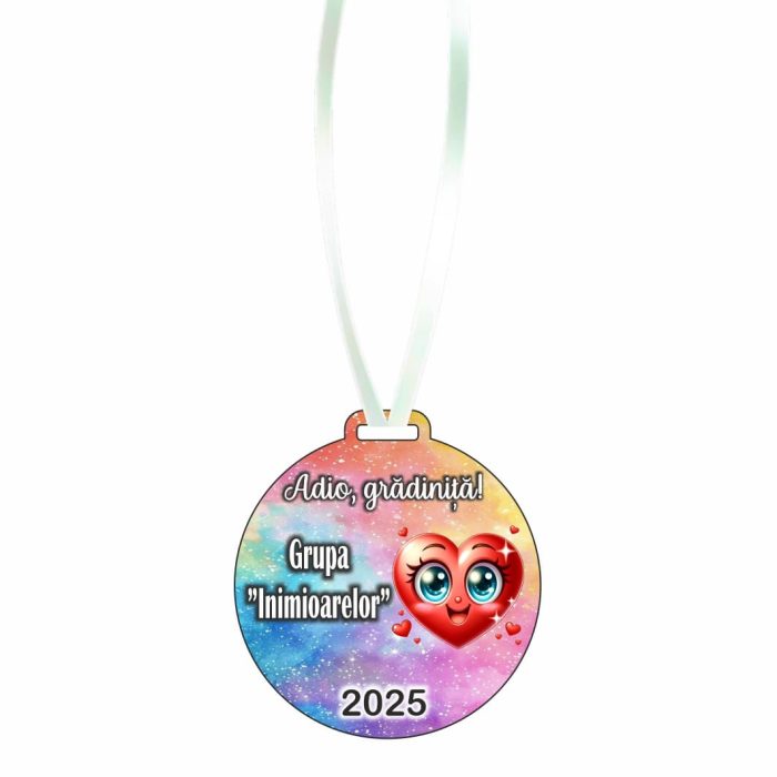 Medalie Personalizata, Gradinita, Lemn, Multicolor, 6x6,5cm, MDUV003 - imagine 1