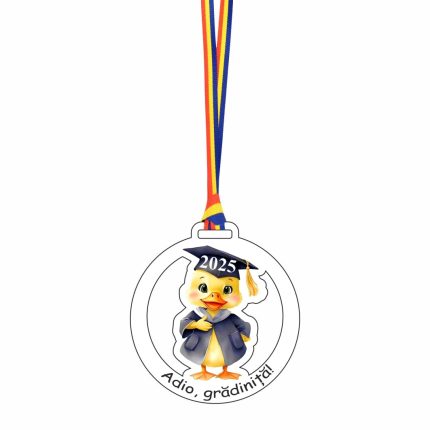 Medalie Personalizata, Gradinita, Lemn, Multicolor, 6x6,5cm, MDUV012