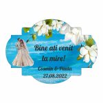 Pancarta Bine Ati Venit la Mire, Nunta, Albastru, 40x28cm, PBUV036
