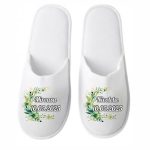 Set Papuci, Mireasa, Personalizat, Verde, Nunta, PMN007