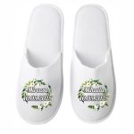 Set Papuci, Mireasa, Personalizat, Verde, Nunta, PMN010