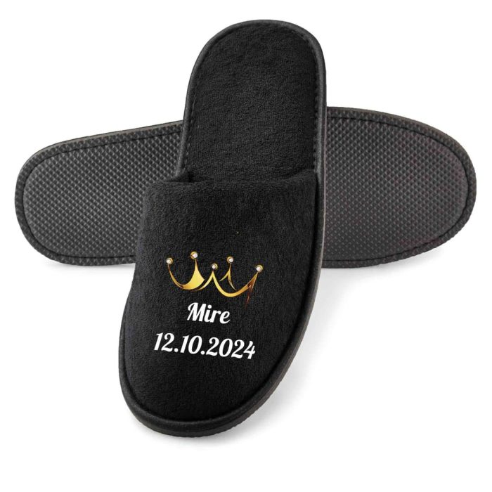 Set Papuci, Mire, Personalizat, Auriu, Nunta, PMN011 - imagine 4