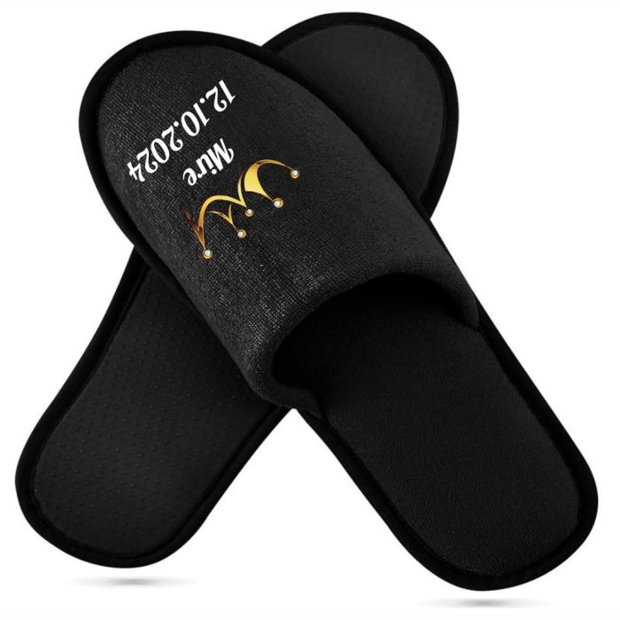 Set Papuci, Mire, Personalizat, Auriu, Nunta, PMN011 - imagine 3
