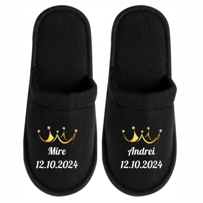 Set Papuci, Mire, Personalizat, Auriu, Nunta, PMN011 - imagine 1