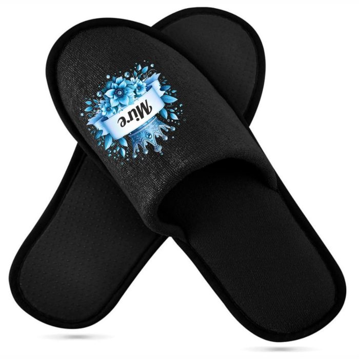 Set Papuci, Mire, Personalizat, Albastru, Nunta, PMN012 - imagine 3