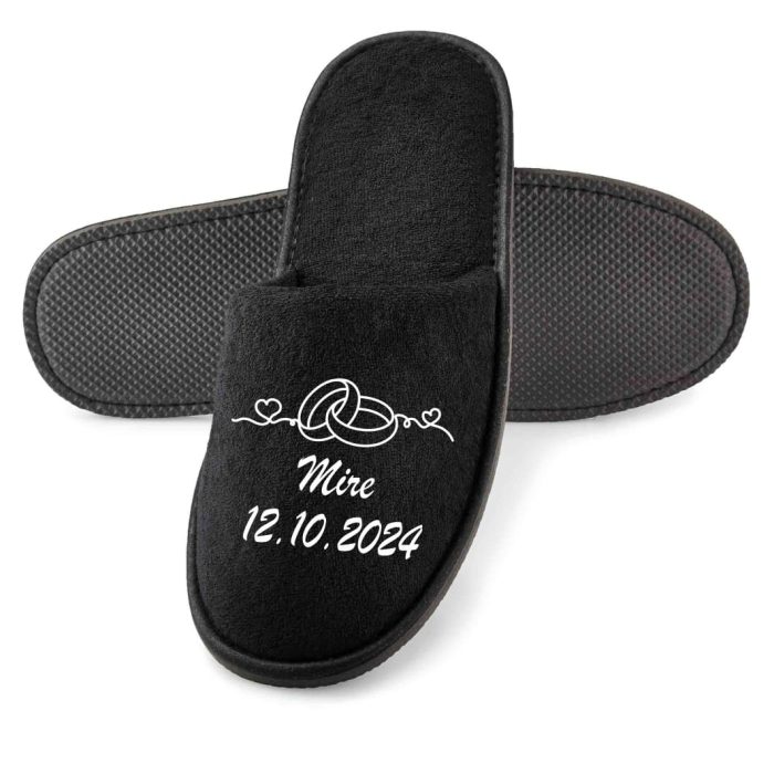 Set Papuci, Mire, Personalizat, Alb, Nunta, PMN013 - imagine 4
