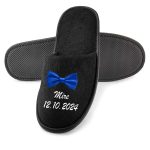 Set Papuci, Mire, Personalizat, Albastru, Nunta, PMN015 - imagine 3