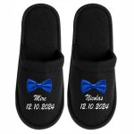Set Papuci, Mire, Personalizat, Albastru, Nunta, PMN015
