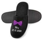 Set Papuci, Mire, Personalizat, Mov, Nunta, PMN016 - imagine 4