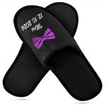 Set Papuci, Mire, Personalizat, Mov, Nunta, PMN016 - imagine 3