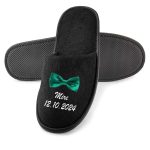 Set Papuci, Mire, Personalizat, Verde, Nunta, PMN018 - imagine 4