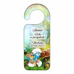 Placuta Usa, Personalizata, Botez, Strumf, 15x6cm, PUBSHH006
