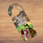 Placuta Usa, Personalizata, Botez, Masha si Ursul, 15x6cm, PUBSHH011 - imagine 2