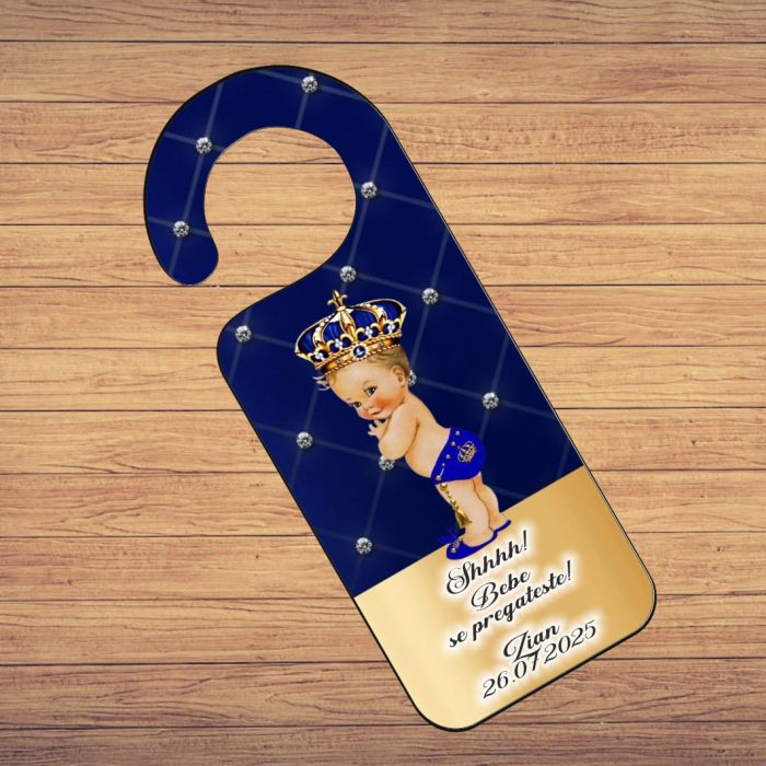 Placuta Usa, Personalizata, Botez, Micul Print, 15x6cm, PUBSHH014 - imagine 2
