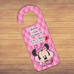 Placuta Usa, Personalizata, Botez, Minnie Mouse, 15x6cm, PUBSHH023 - imagine 2