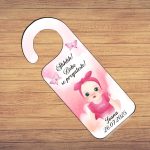 Placuta Usa, Personalizata, Botez, Baby Girl, 15x6cm, PUBSHH033 - imagine 2