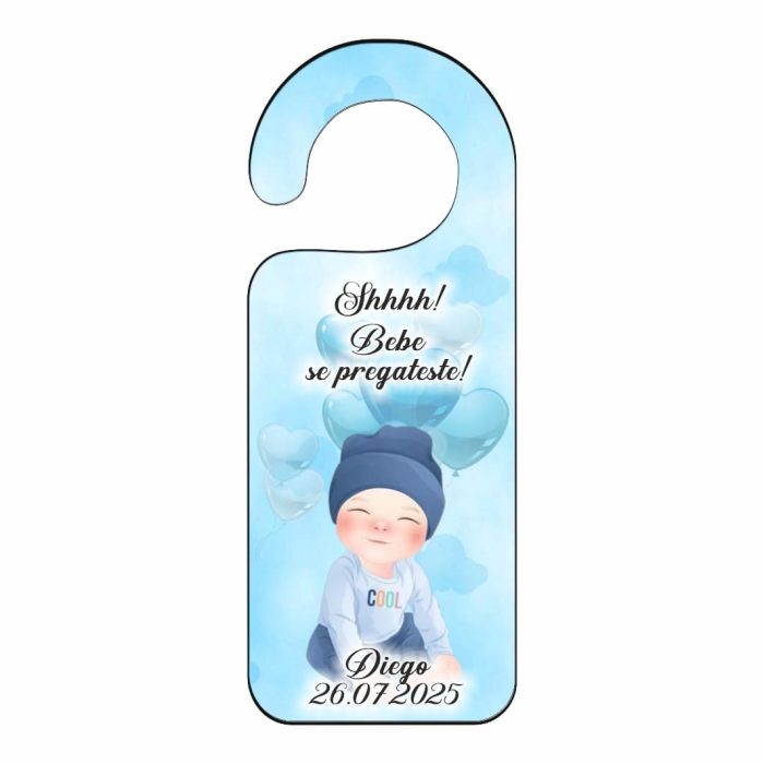 Placuta Usa, Personalizata, Botez, Baby Boy, 15x6cm, PUBSHH034 - imagine 1
