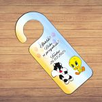 Placuta Usa, Personalizata, Botez, Tweety, 15x6cm, PUBSHH036 - imagine 2