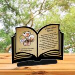 Decoratiune Cadou, Nasi Botez, Lemn, Negru, 20x14cm, RFNUV001 - imagine 2