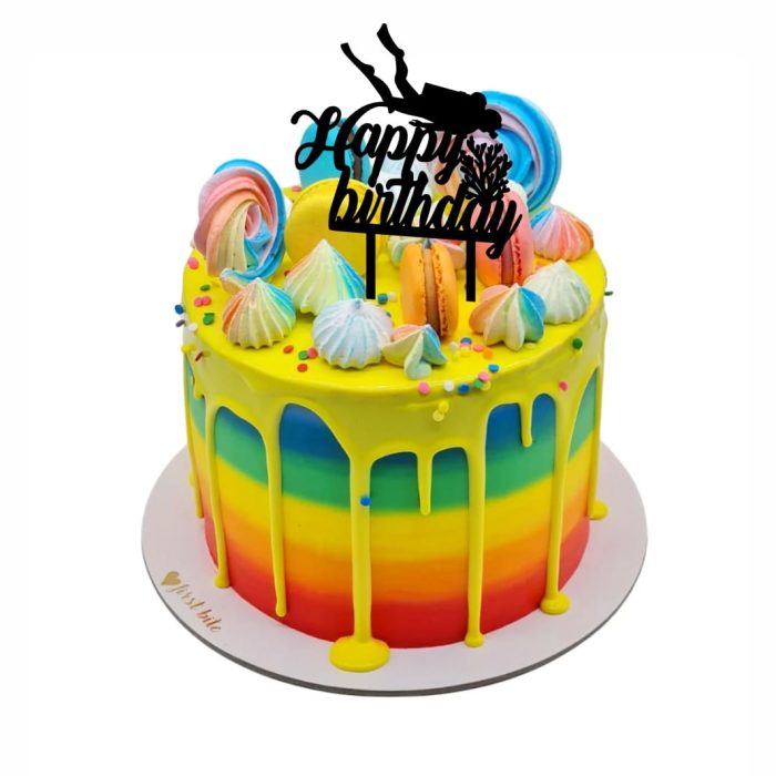 Topper Aniversar, Lemn, Negru, 15 cm, TA034 - imagine 2