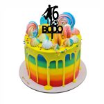 Topper Aniversar, Personalizat, Lemn, Negru, 15 cm, TA035 - imagine 2