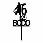 Topper Aniversar, Personalizat, Lemn, Negru, 15 cm, TA035