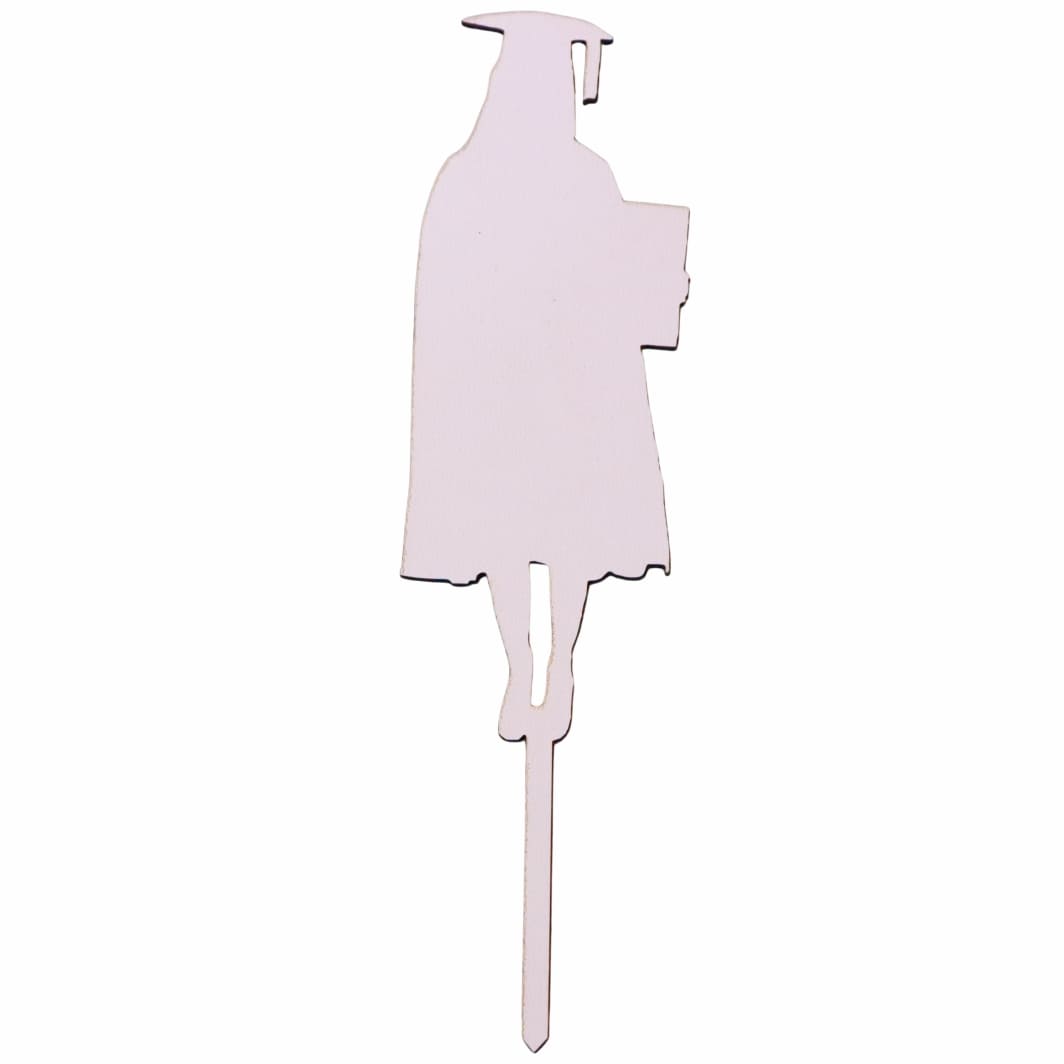 TSUV007 Topper Lemn, Scoala, Absolvire, Alb, 18cm, TSUV007 - imagine 1