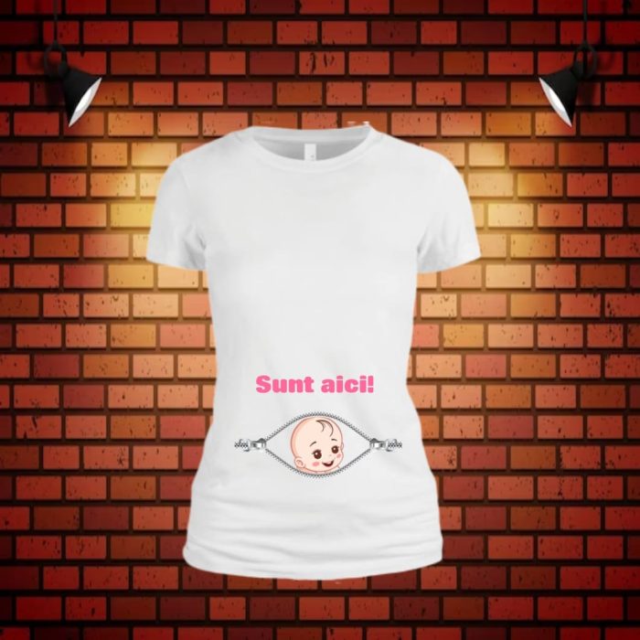 Tricou personalizat, Gravide, Bumbac, Alb, TU33 - imagine 3