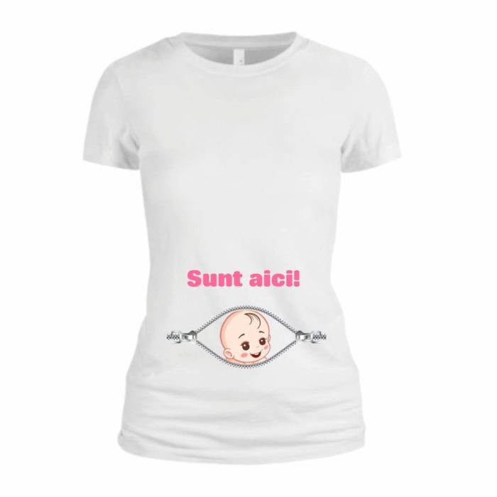 Tricou personalizat, Gravide, Bumbac, Alb, TU33 - imagine 1