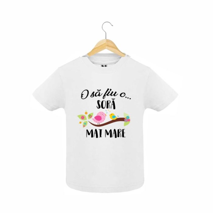 Tricou personalizat, Copil, O sa fiu o sora mai mare!, Alb, TU34 - imagine 2