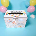 cutie dar botez personalizata urs albastru