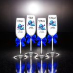 Set 4 Pahare Personalizate, Baby Stitch, Botez, Parinti, Nasi, Albastru, PBT004 - imagine 2