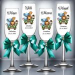 Set 4 Pahare Personalizate, Safari, Botez, Parinti, Nasi, Verde, PBT011 - imagine 4