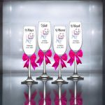 Set 4 Pahare Personalizate, Pisica Marrie, Botez, Parinti, Nasi, Roz, PBT015 - imagine 2