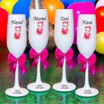 Set 4 Pahare Personalizate, Baby Girl, Botez, Parinti, Nasi, Alb, PHB030 - imagine 3