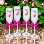 Set 4 Pahare Personalizate, Baby Girl, Botez, Parinti, Nasi, Alb, PHB030 - imagine 4