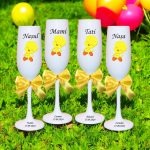 Set 4 Pahare Personalizate, Tweety, Botez, Parinti, Nasi, Alb, PHB039 - imagine 4