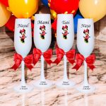 Set 4 Pahare Personalizate, Minnie Mouse, Botez, Parinti, Nasi, Alb, PHB042 - imagine 4