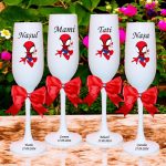 Set 4 Pahare Personalizate, Spider Man, Botez, Parinti, Nasi, Alb, PHB049 - imagine 3