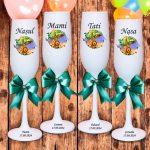 Set 4 Pahare Personalizate, Safari, Jungla, Botez, Parinti, Nasi, Alb, PHB051 - imagine 4