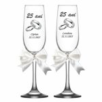 Set 4 Pahare Personalizate, Nunta de Argint, Miri, Nasi, Alb, PNA001 - imagine 4