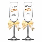 Set 4 Pahare Personalizate, Nunta de Aur, Miri, Nasi, Auriu, PNAR001 - imagine 4