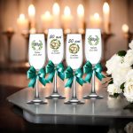 Set 4 Pahare Personalizate, Nunta de Aur, Miri, Nasi, Verde, PNAR002 - imagine 2