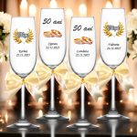 Set 4 Pahare Personalizate, Nunta de Aur, Miri, Nasi, Auriu, PNAR004 - imagine 3