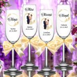 Set 4 Pahare Personalizate, Nunta, Miri, Nasi, Auriu, PNBT002 - imagine 3