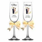 Set 4 Pahare Personalizate, Nunta, Miri, Nasi, Auriu, PNBT002 - imagine 4