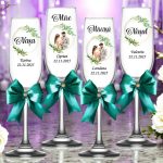Set 4 Pahare Personalizate, Nunta, Miri, Nasi, Verde, PNBT003 - imagine 3